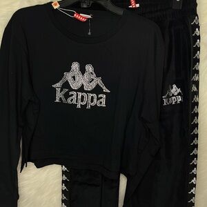 Kappa Black Set with Rhinestone Logo